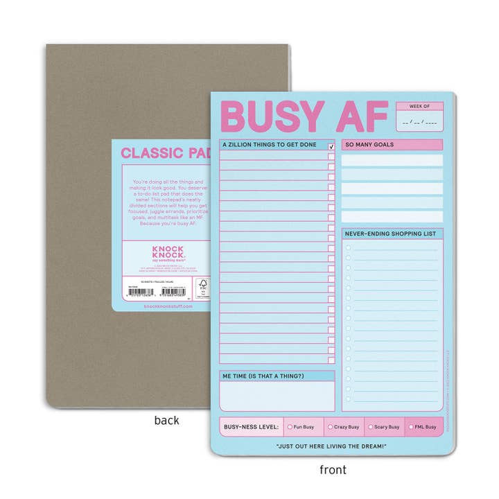 Knock Knock - Wholesale Notepad - Busy AF Pad