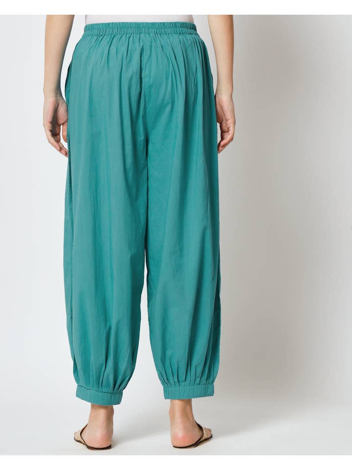 Thevasa - Wholesale Pants - Women's - 100% Cotton Salwar- Green Gleam