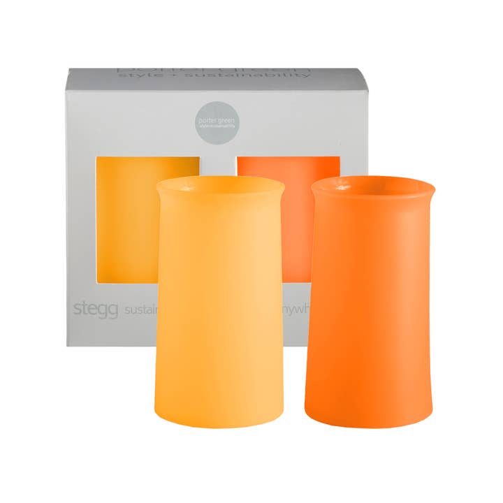 buttermilk + cantaloupe | stegg | silicone unbreakable highball glasses for wholesale by Porter Green | USA