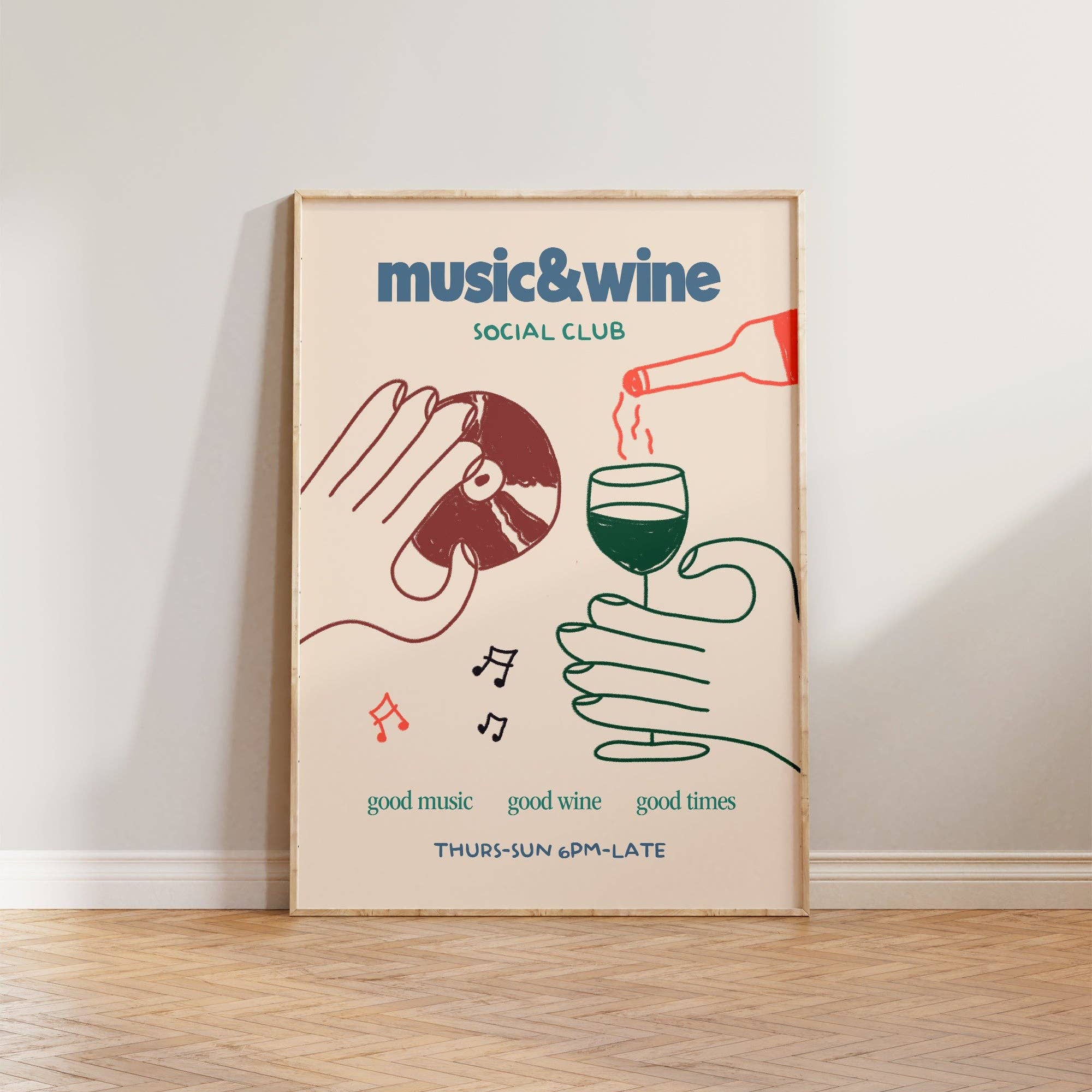 Lune Club - Wholesale Art Print - Music & Wine Social Club Print