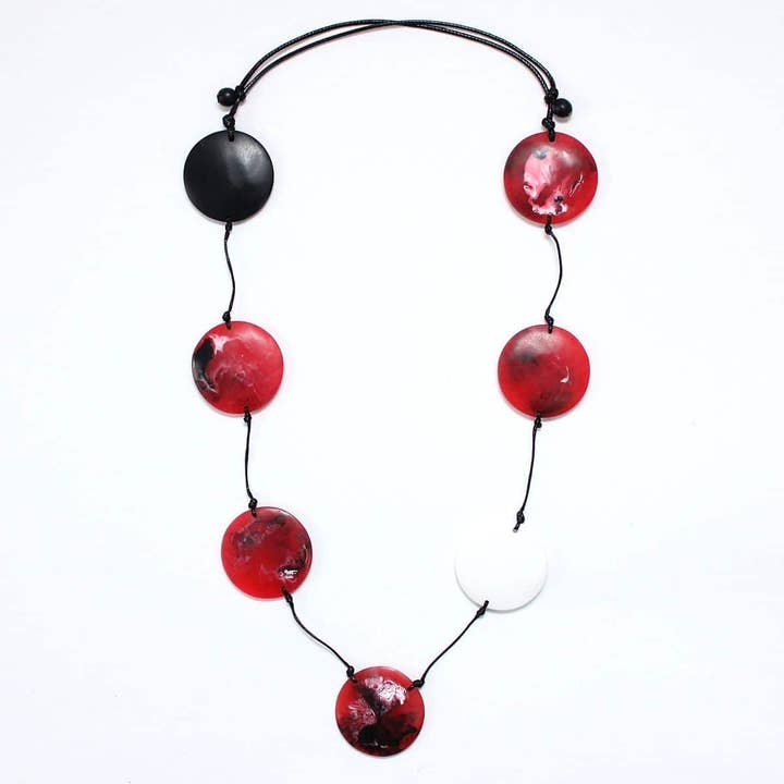 Red Marble Tori Necklace for wholesale by Sylca Designs