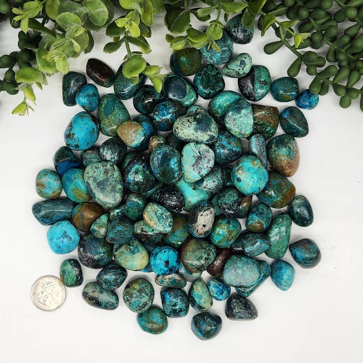 Meraki Gemstones - Vendita all'ingrosso Pietra/cristallo spirituale - Gemme semipreziose levigate di crisocolla (20-28 mm)2