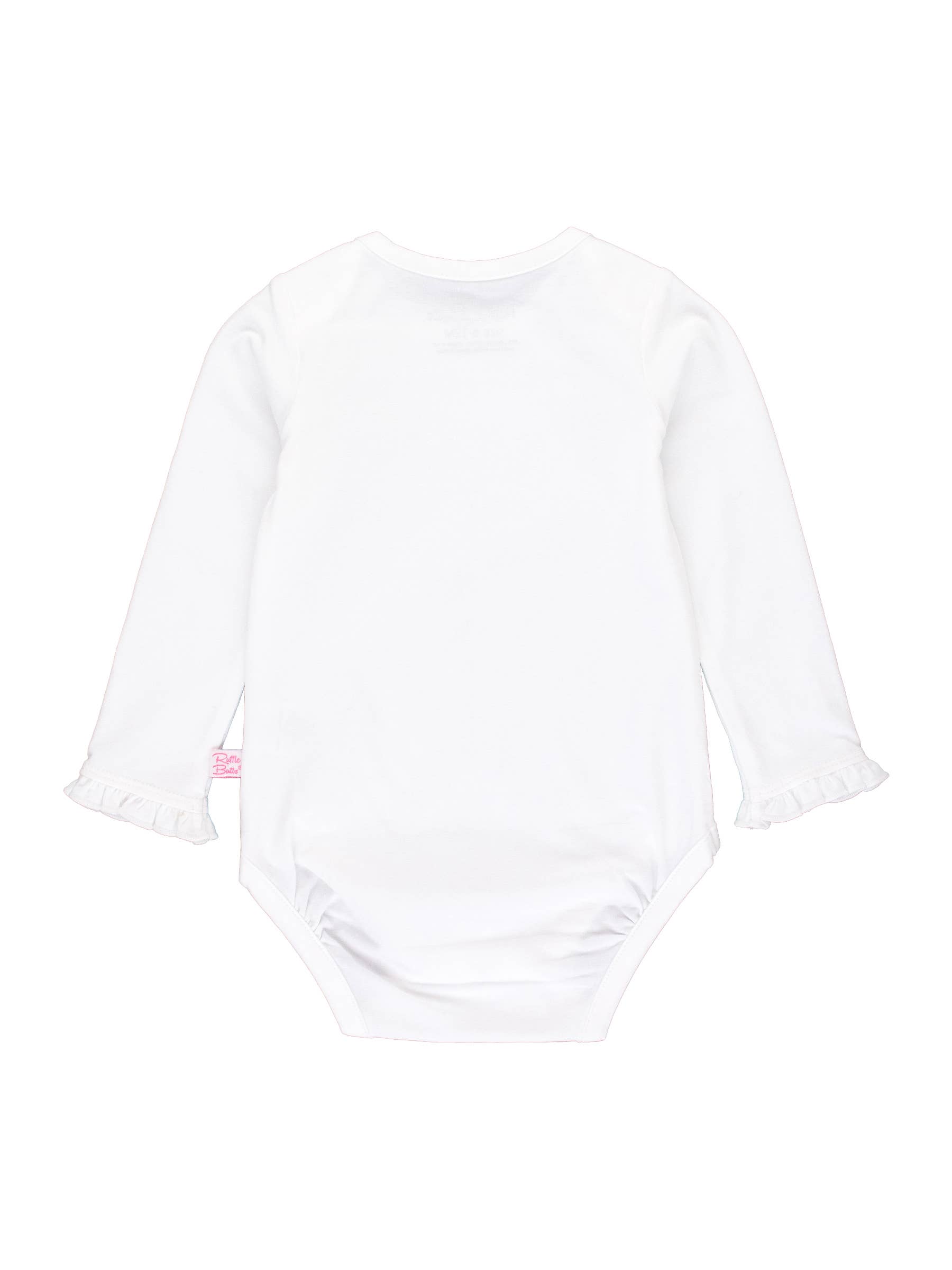 Baby Girls White Knit Long Sleeve Ruffle Bodysuit for wholesale on Faire1