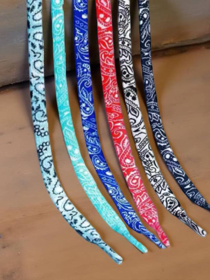 Western Paisley Bandana Print Shoelaces and other Purchase Wholesale barabas. Free Returns & Net 60 Terms on Faire trending on Faire.