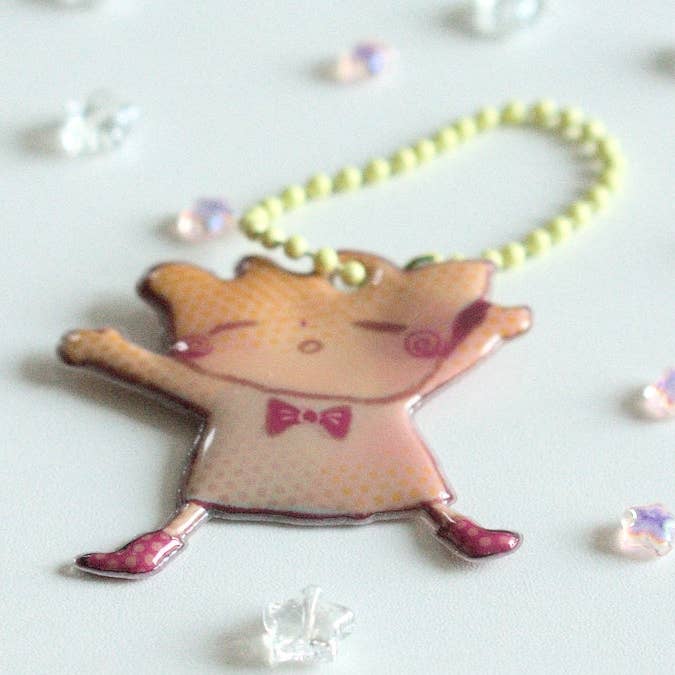 Dumpling Puffy Keychain Charm for wholesale by Lycheemeadow