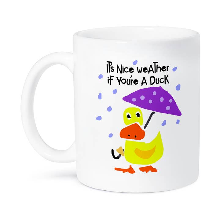 3dRose - Wholesale Coffee Mug - 3dRose, Funny Duck with Umbrella Rain its Nice weather if youre a duck, Mug8