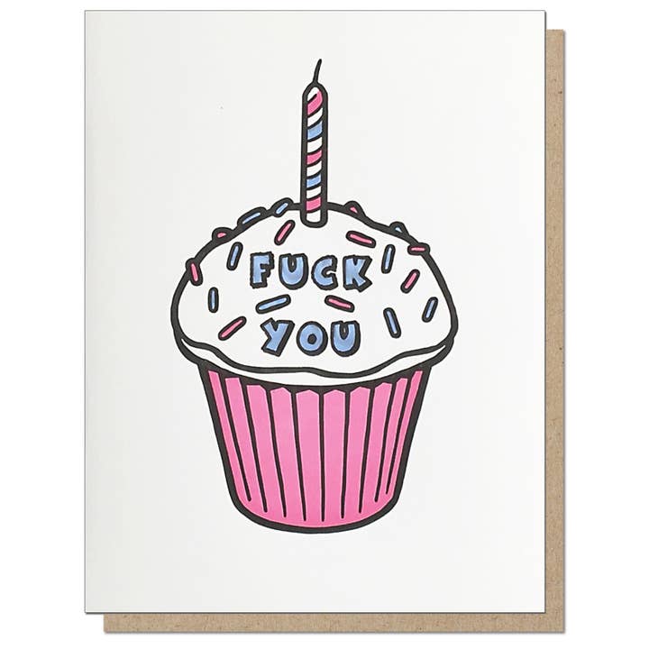 Carte de cupcake Fuck You pour la vente par Guttersnipe Press Greetings