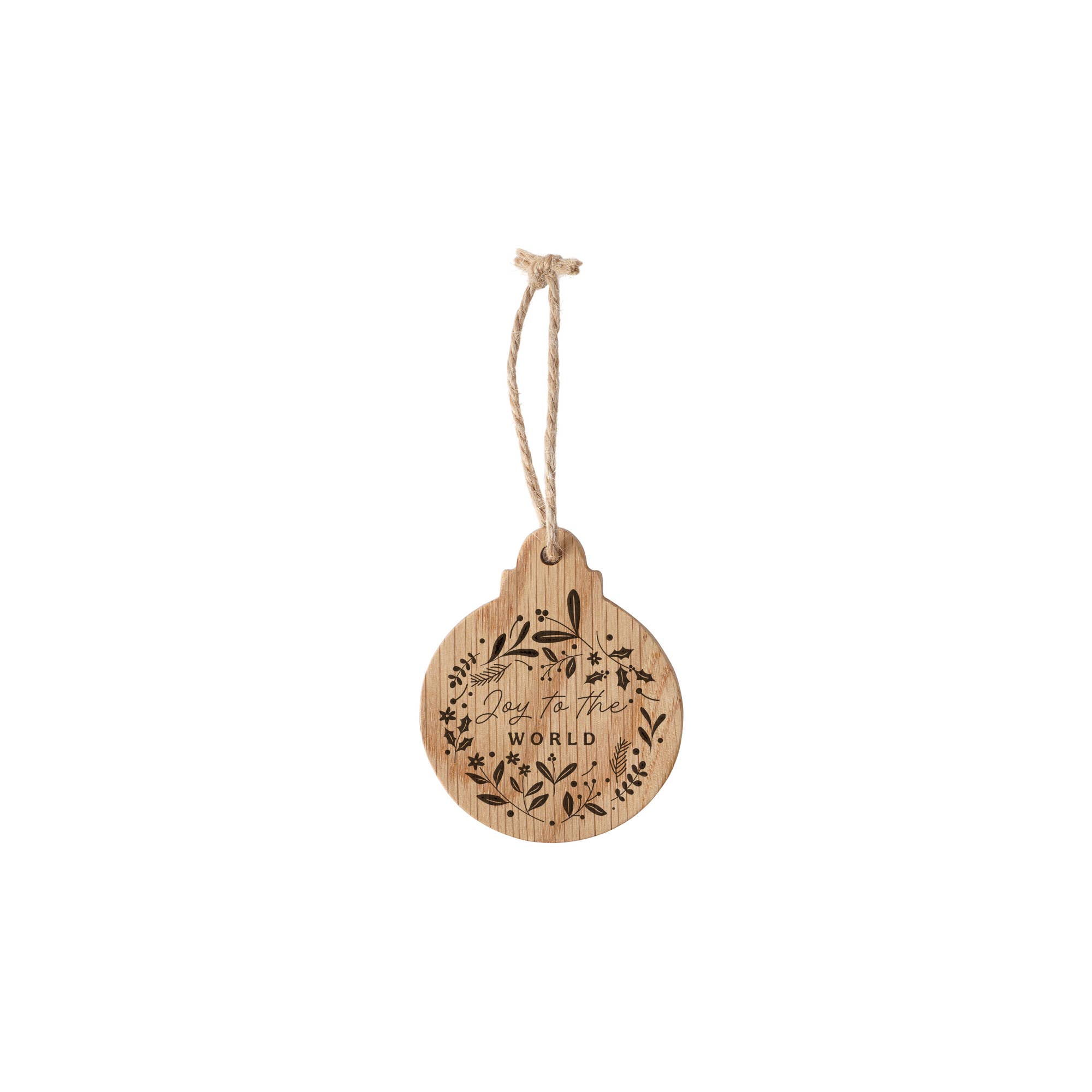 CGB Giftware – wholesale Ornament – Oak Hanging Bauble 'Joy To The World'1