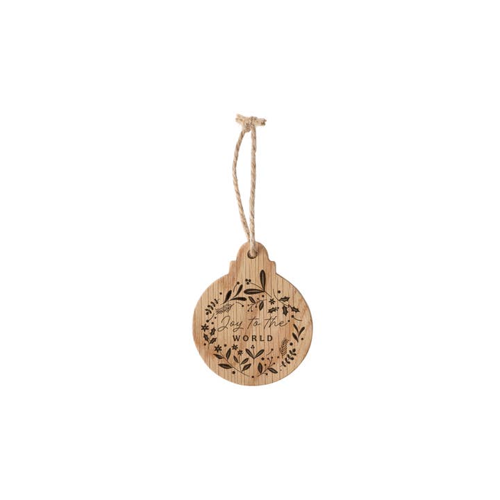 CGB Giftware – wholesale Ornament – Oak Hanging Bauble 'Joy To The World'1