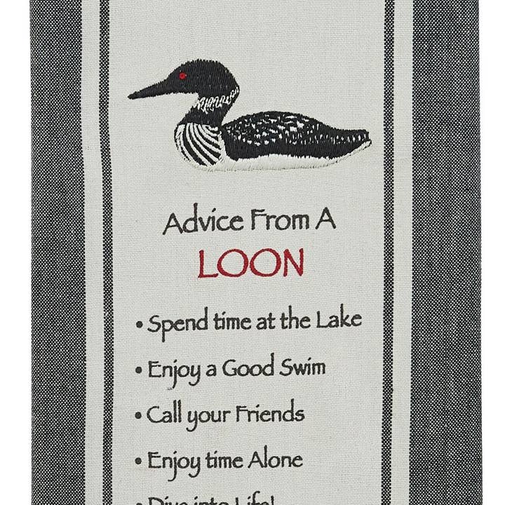Advice From A Loon Printed Embroidered Dishtowel for wholesale by Park Designs