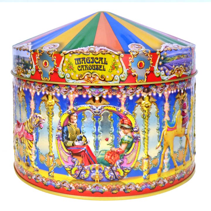 Churchill's Confectionery – wholesale Fudge – Musical Magical Carousel Gift Tin with Clotted Cream Fudge2
