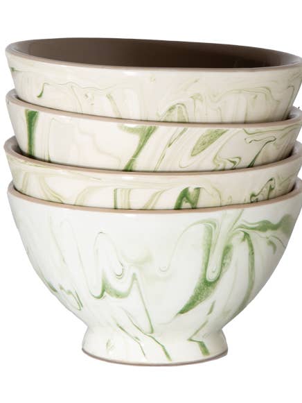 Marbled Olive Bowl - Set of 4 for wholesale by Une Vie Nomade