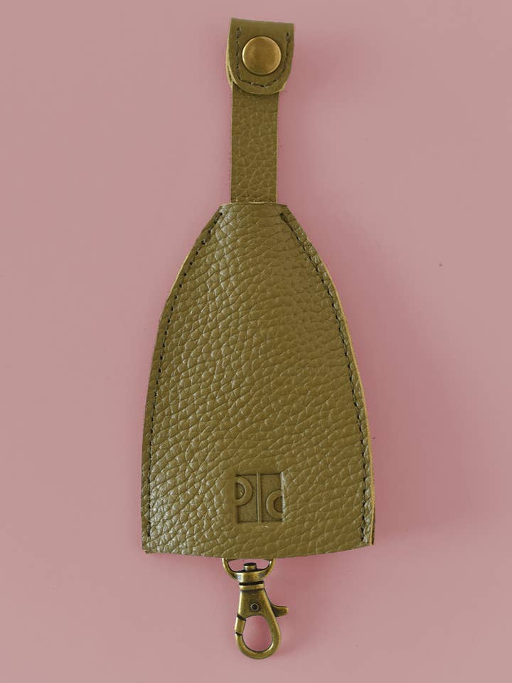 Pebbled Olive Green Leather Key Holder for wholesale by Purse & Clutch