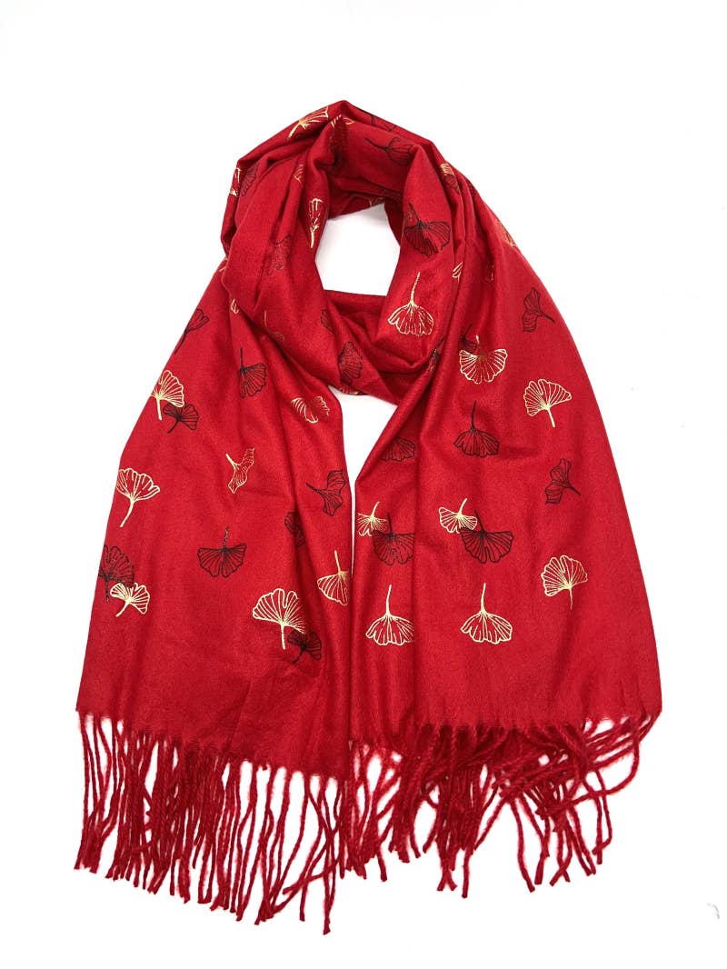 LINETA – wholesale Slöja - Dam – HH-191 Gingko förgylld halsduk11