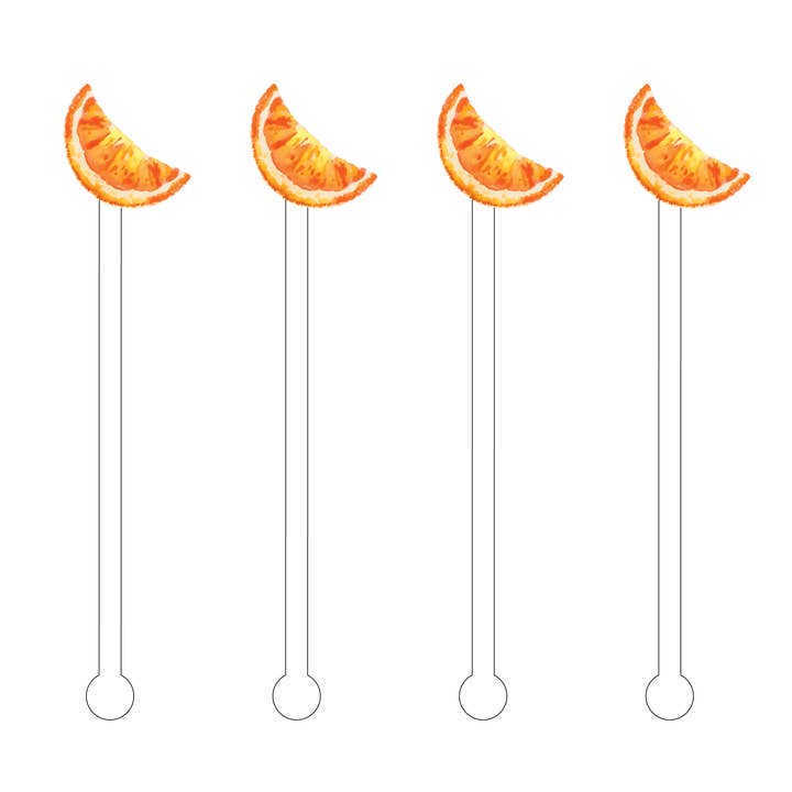 BÂTONS D'AGITATION ACRYLIQUE TRANCHE D'ORANGE pour la vente par XO ACRYLICS | ACRYLIC STICKS