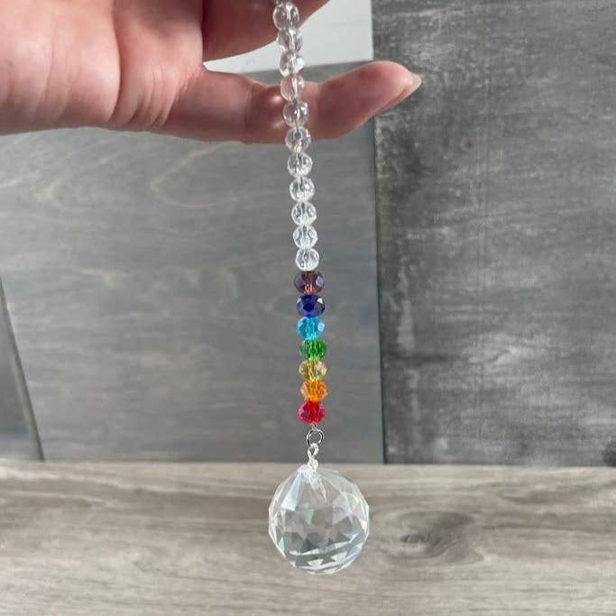 Keystone Crystals - Wholesale Suncatcher - Suncatchers Faceted Rainbow Beaded Hanging Prisms23