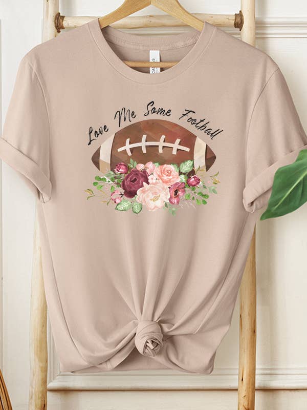 Fall Tee Love Me Some Football Floral 27221dtf for wholesale by Cali Boutique Wholesale