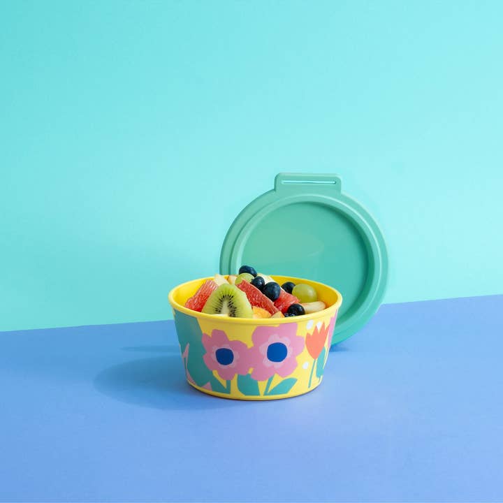multicolor Bowl with Lid NORA BOX 700 ml BLOOMS for wholesale on Faire2