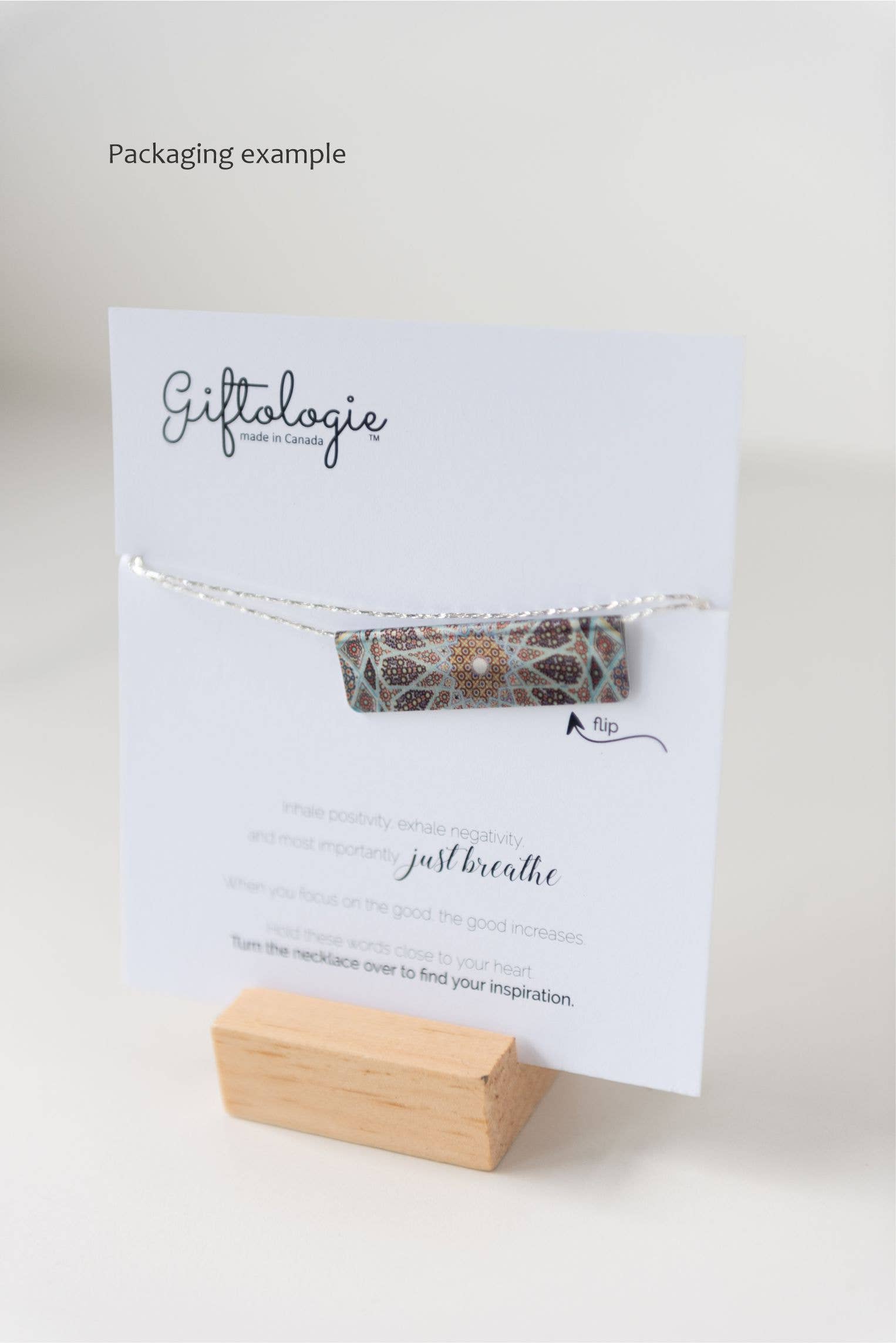 Giftologie - Wholesale Pendant/Charm Necklace - Dandelion Wishes Reversible Bar Necklace2