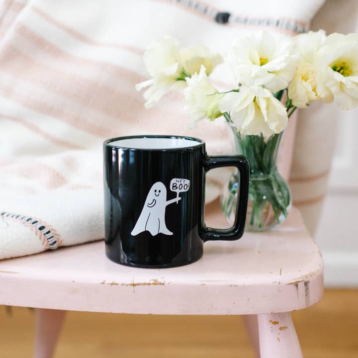 Rachel Allene - Vente Tasse à café - Hey Boo Ghostie | Tasse en céramique noire7