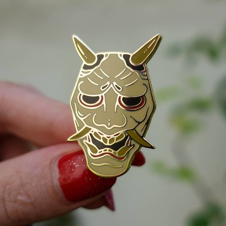 Japansk Oni Maske Emalje Pin for engroshandel hos Kabujiro