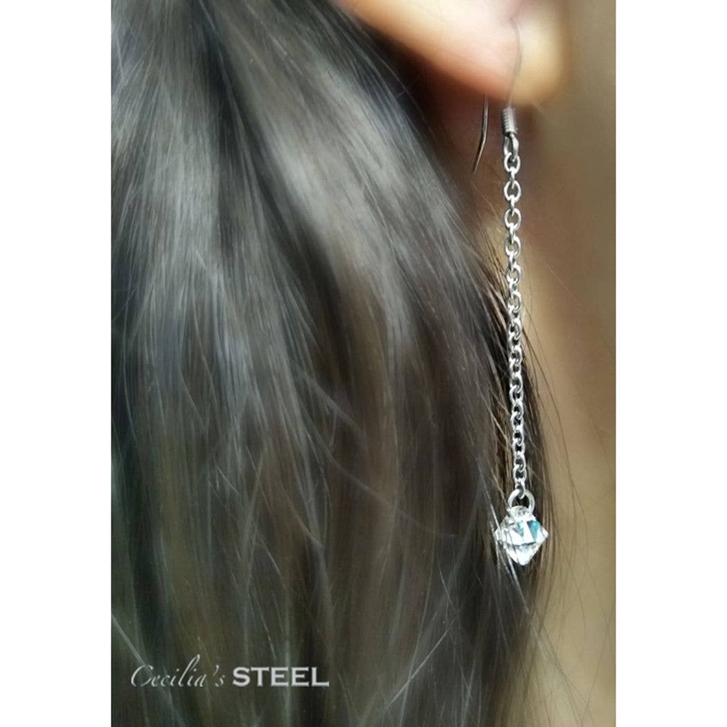 Cecilia's Steel - Wholesale Dangle Earrings - Crystal Whispers Earrings4