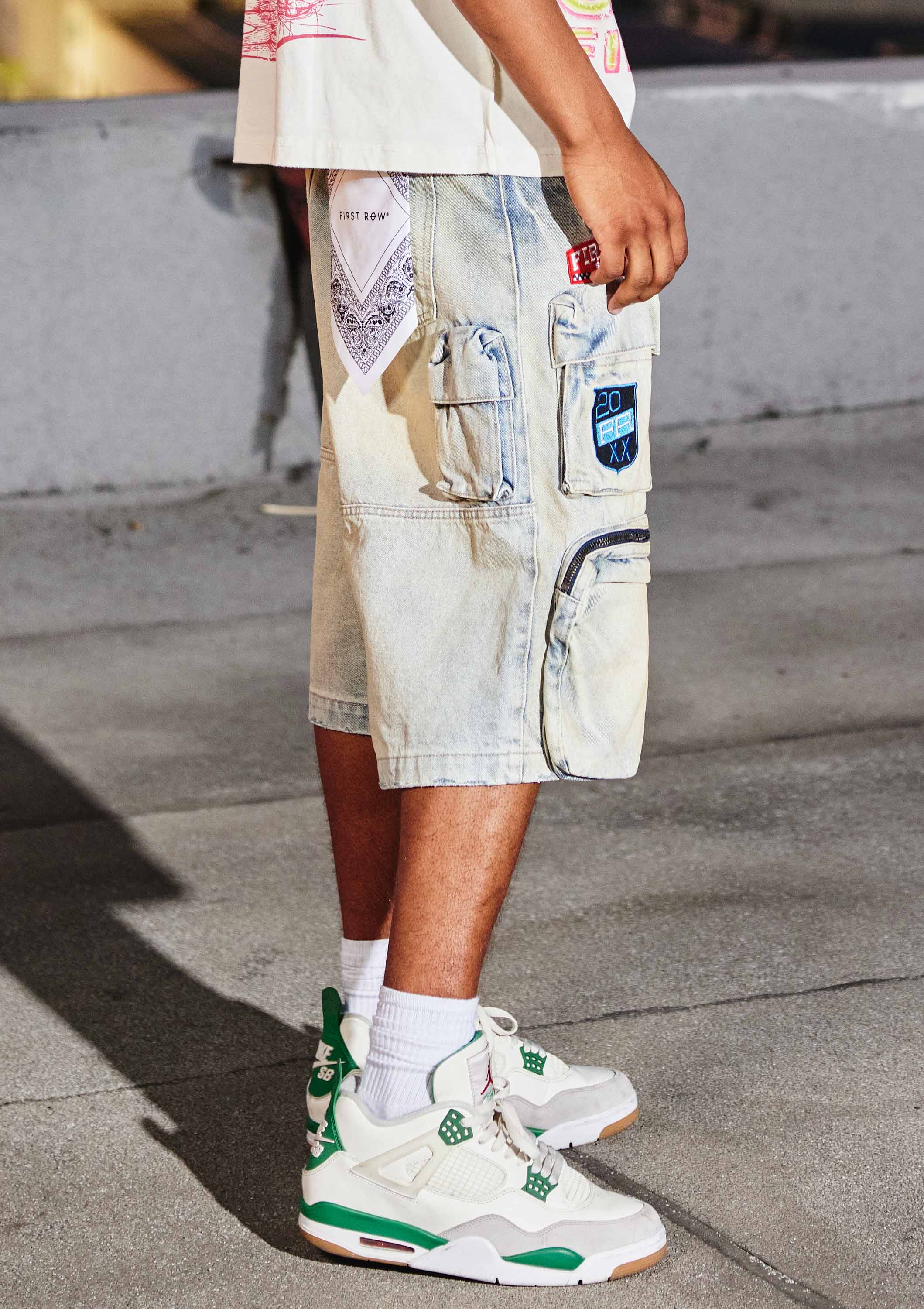 Light Stone Tint PATCHES MULTI CARGO JORTS for wholesale on Faire3