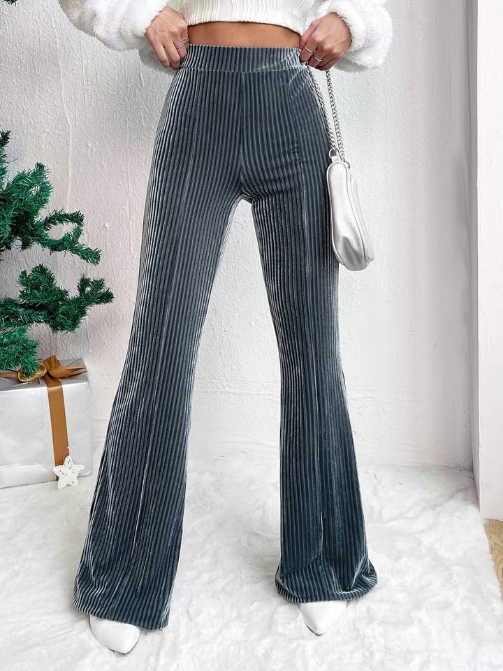 Lily Clothing - Wholesale Pants - Women's - HIGH-WAISTED CORDUROY BELL BOTTOMS WIDE-LEG PANTS12