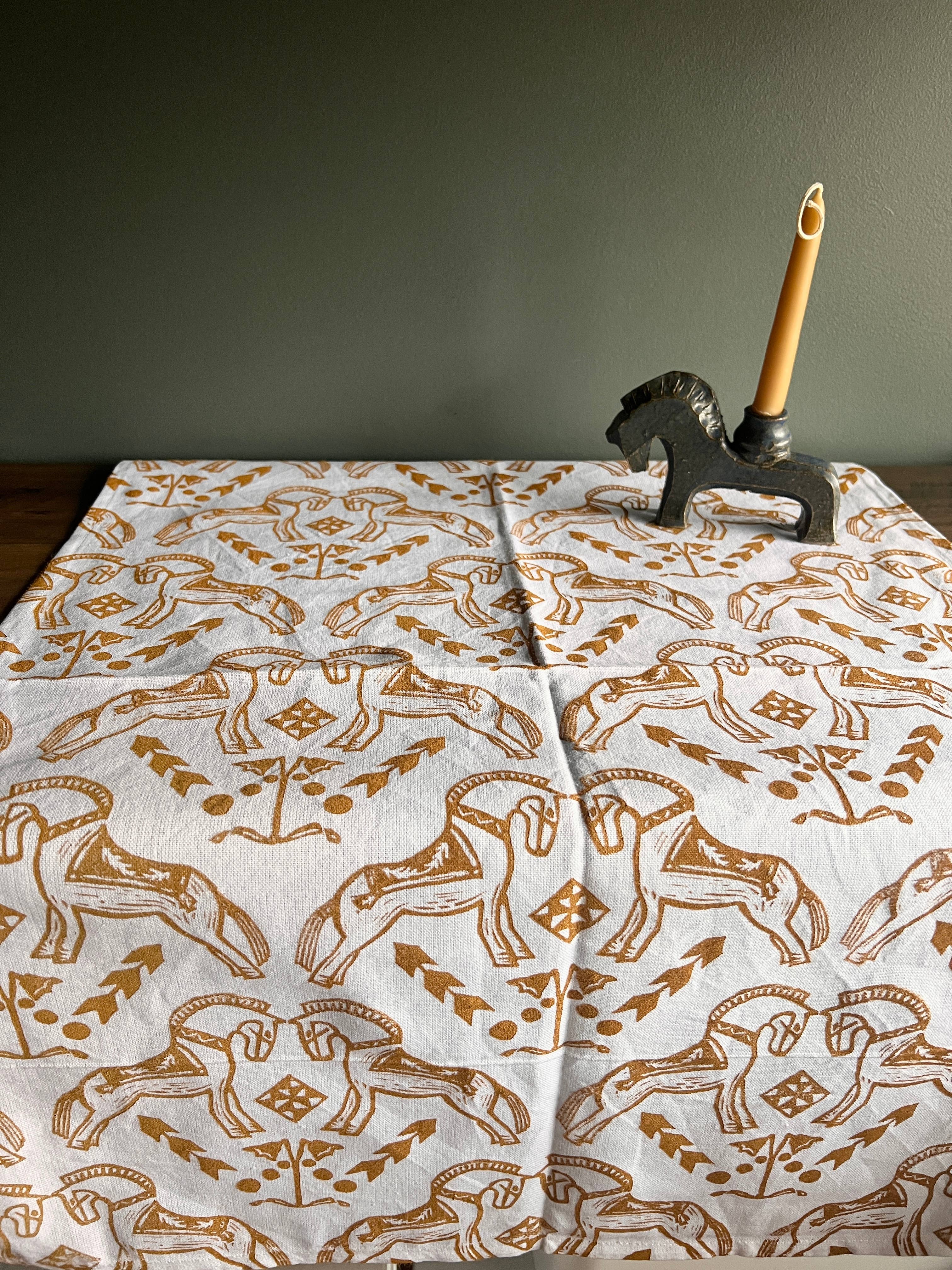 Follysome Prints - Wholesale Tea Towel - Fjord Horse Block Printed Towel4