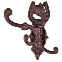 Satchville - Wholesale Wall hook - Cast Iron Horse Wall Mounted Rotating 3 Coat Hooks