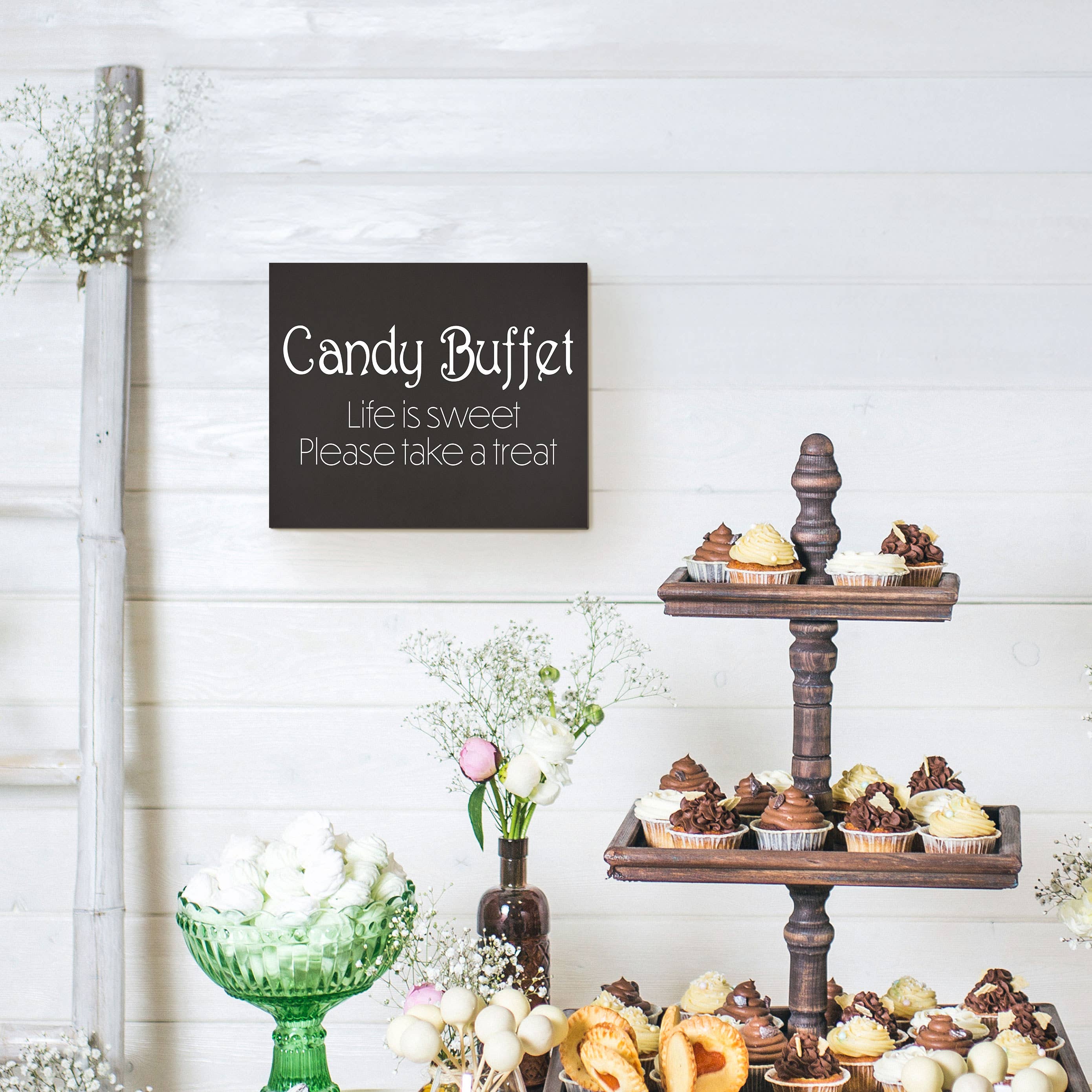 JennyGems - Venta al por mayor Letreros - ¡La vida es dulce! Letrero de madera Candy Buffet Please Take A Treat™2