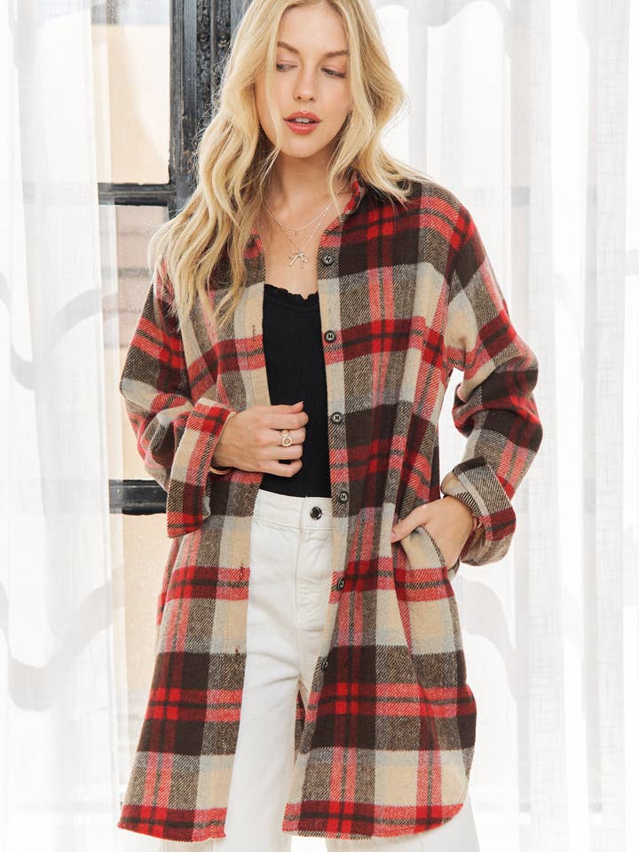 ADORA LA - Vendita all'ingrosso Giacca a camicia - Donna - CEJ1987A - GIACCA CLASSICA IN FLANELLA