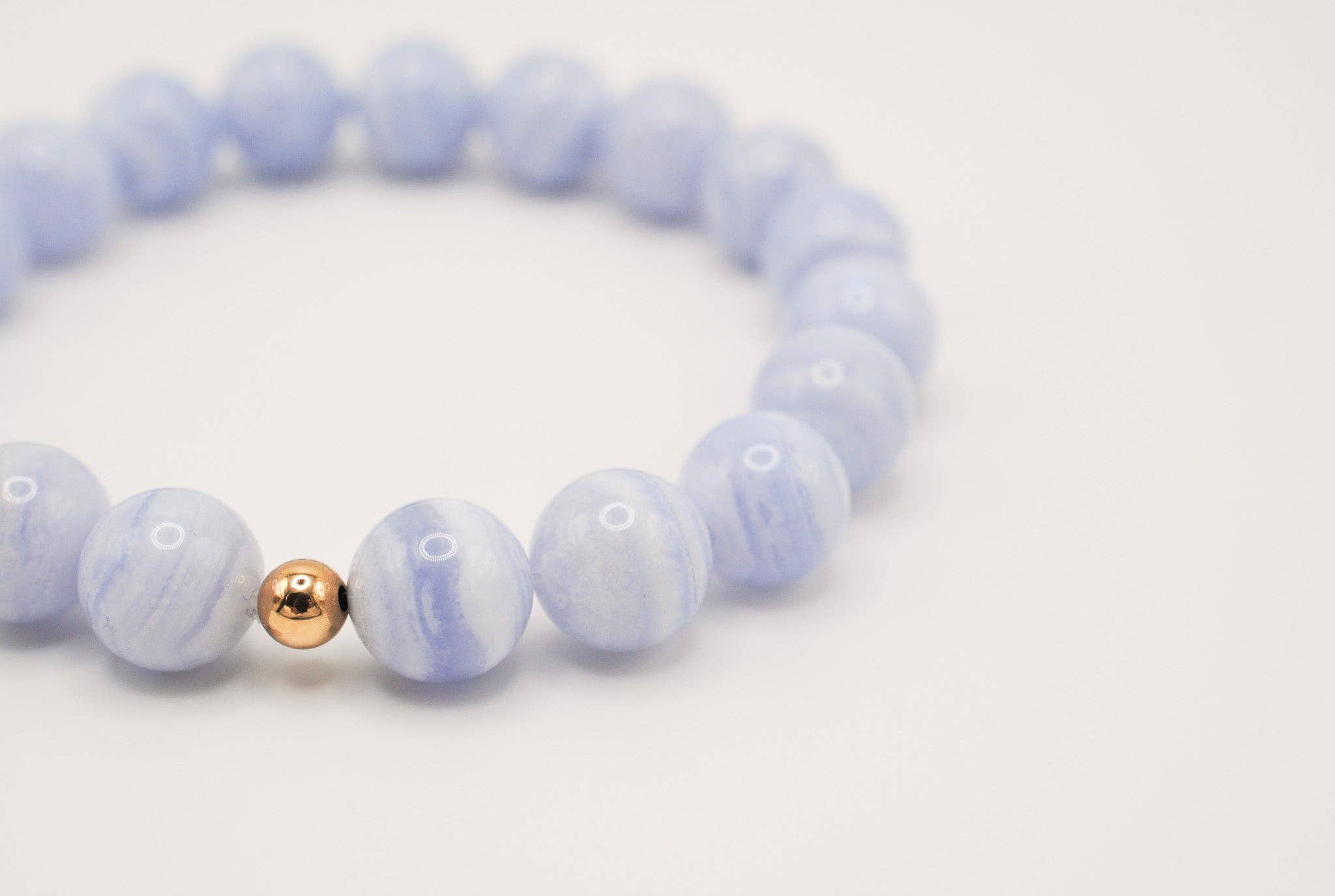 Ripple | Reiki Infused Jewelry - Wholesale Beaded Bracelet - Blue Lace Agate Solo Grande Bracelet
