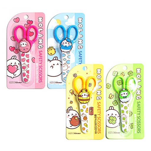 K-Wonderland - Wholesale Scissors - Molang Mascot Scissors with Safety Cover Cap 10