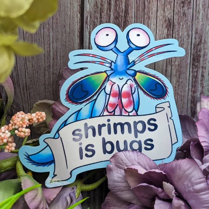 Autocollant en vinyle découpé Crevettes sont des insectes pour ordinateur portable/bouteille pour la vente par Witchbriar Cottage