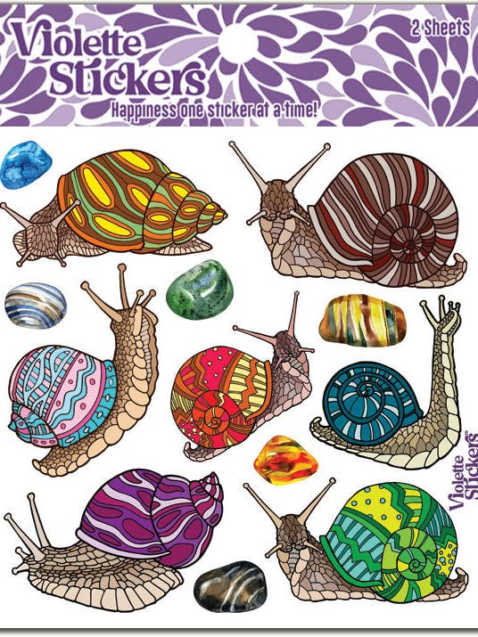 K196 Geschilderde Tuinslak Stickers voor wholesale door Violette Stickers