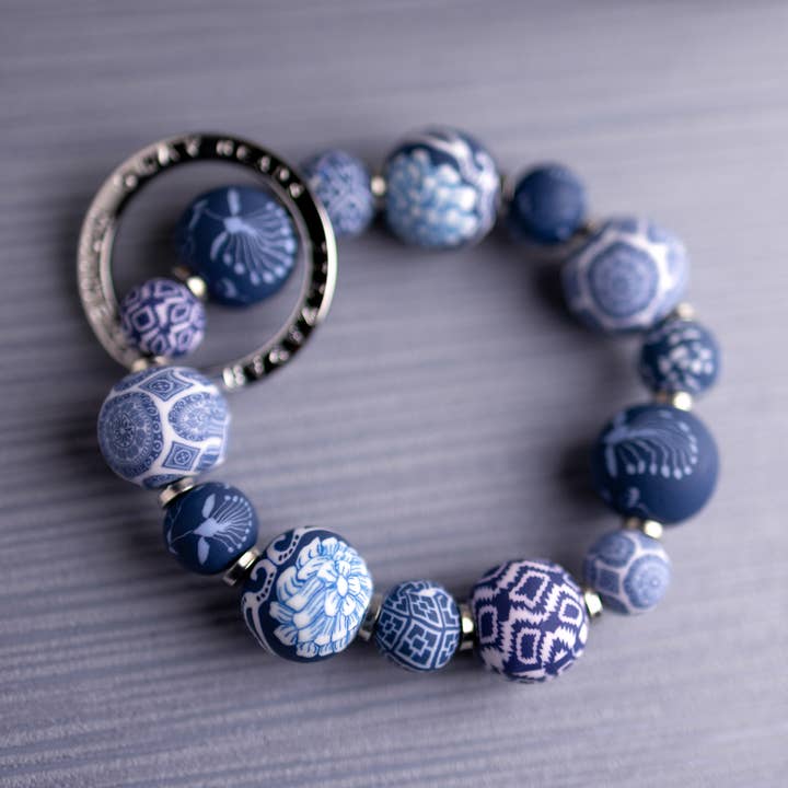 Dutch Blue Small Bead Keychain for wholesale by JILZARAH