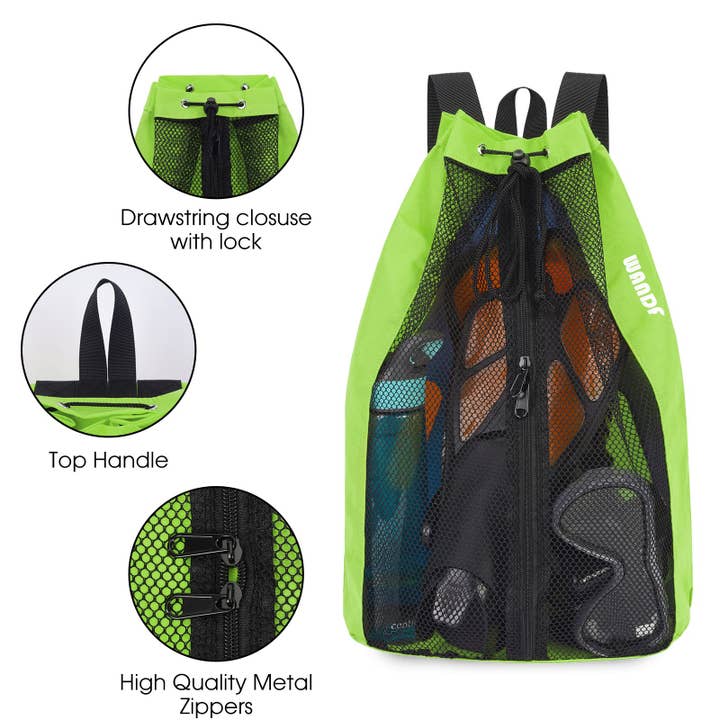 wandf - Wholesale Backpack – Unisex - Mesh Drawstring Backpack for Swimming Beach Backpack26