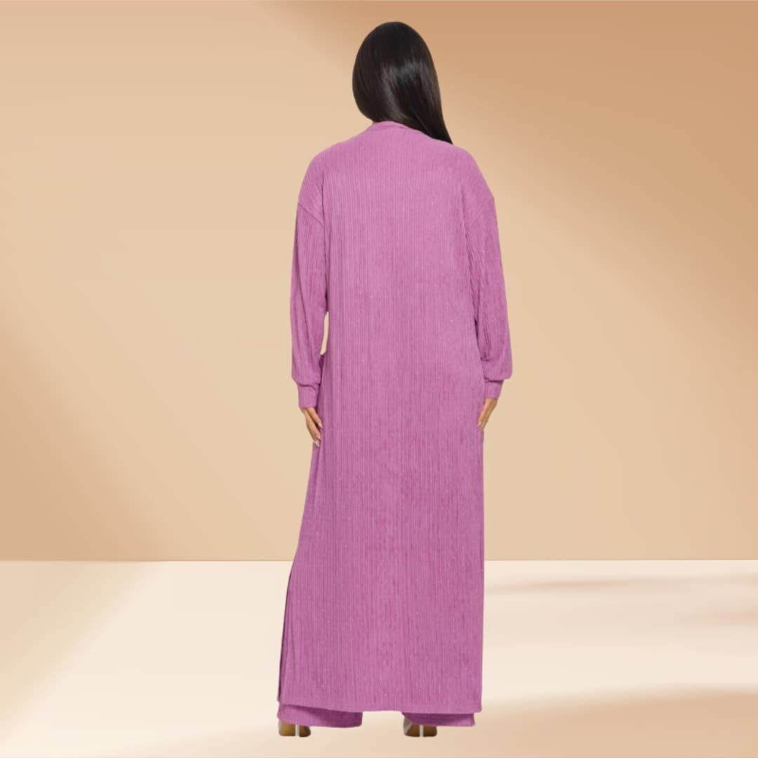 Celystrends - Vente Ensemble haut et pantalon (PAS d'intérieur) - Femme - Ensemble de 3 pièces avec pierres partout : pantalon et cardigan6