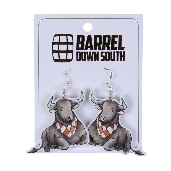 Longhorn Cattle Acrylic Earrings for wholesale by Barrel Down South