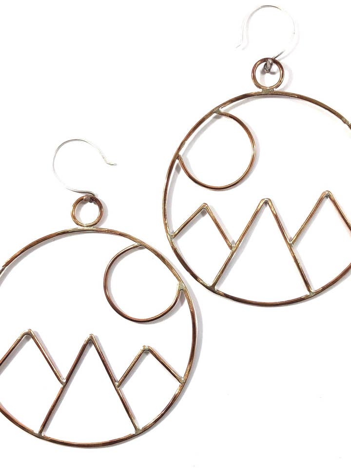 Store runde bjerg solnedgang øreringe ^ ^ ^ Union Studio metaller for engroshandel hos Union Studio Metals