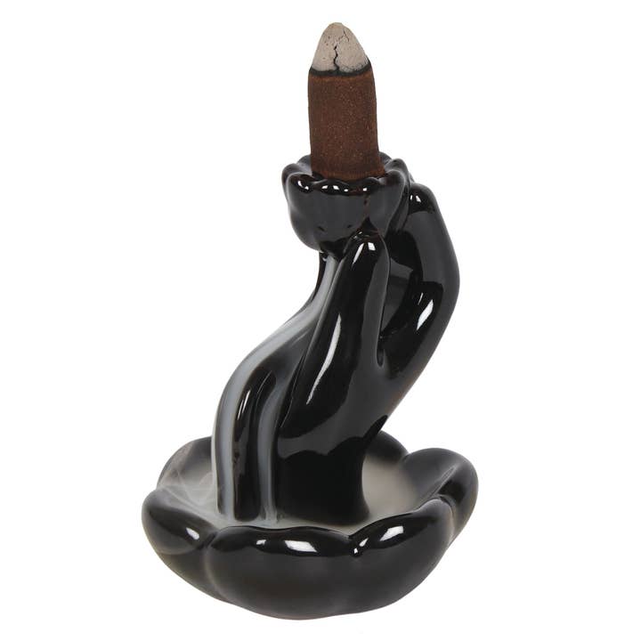 Namaste – wholesale Incense holder – Hand & Lotus Flower Backflow Incense Burner