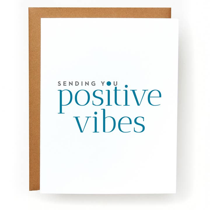 Sending You Postive Vibes Greeting Card for wholesale by Red Headed Stepchild Paper Co.