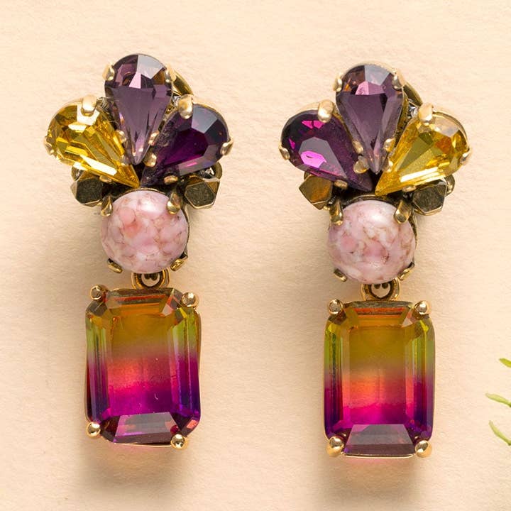 Brincos Amarelos de Plumeria por atacado de Susi di Re