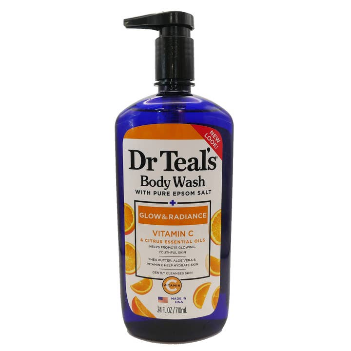 KT Supply - Wholesale Body Wash/Shower Gel - DrTeals Epsom Salt Body Wash Glow Radiance, 24oz.