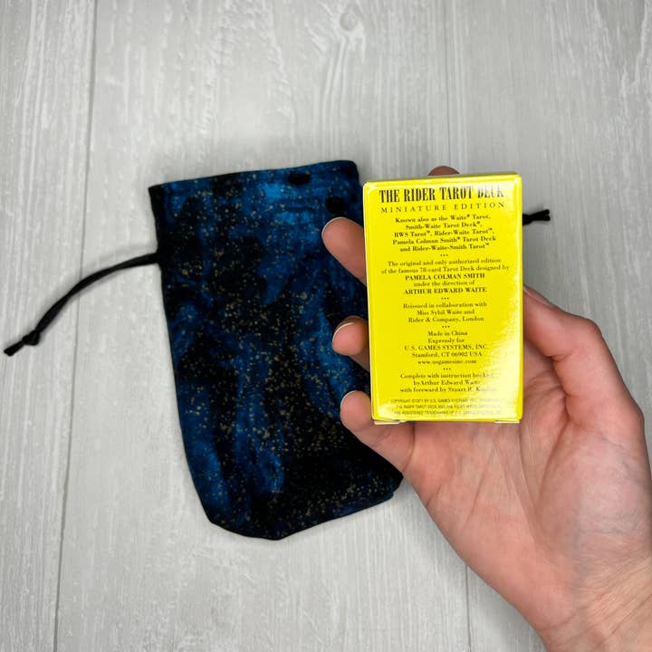 Threads of Tarot - Wholesale Tarot Cards - Mini Rider-Waite Tarot Deck & Blue Drawstring Bag Set6