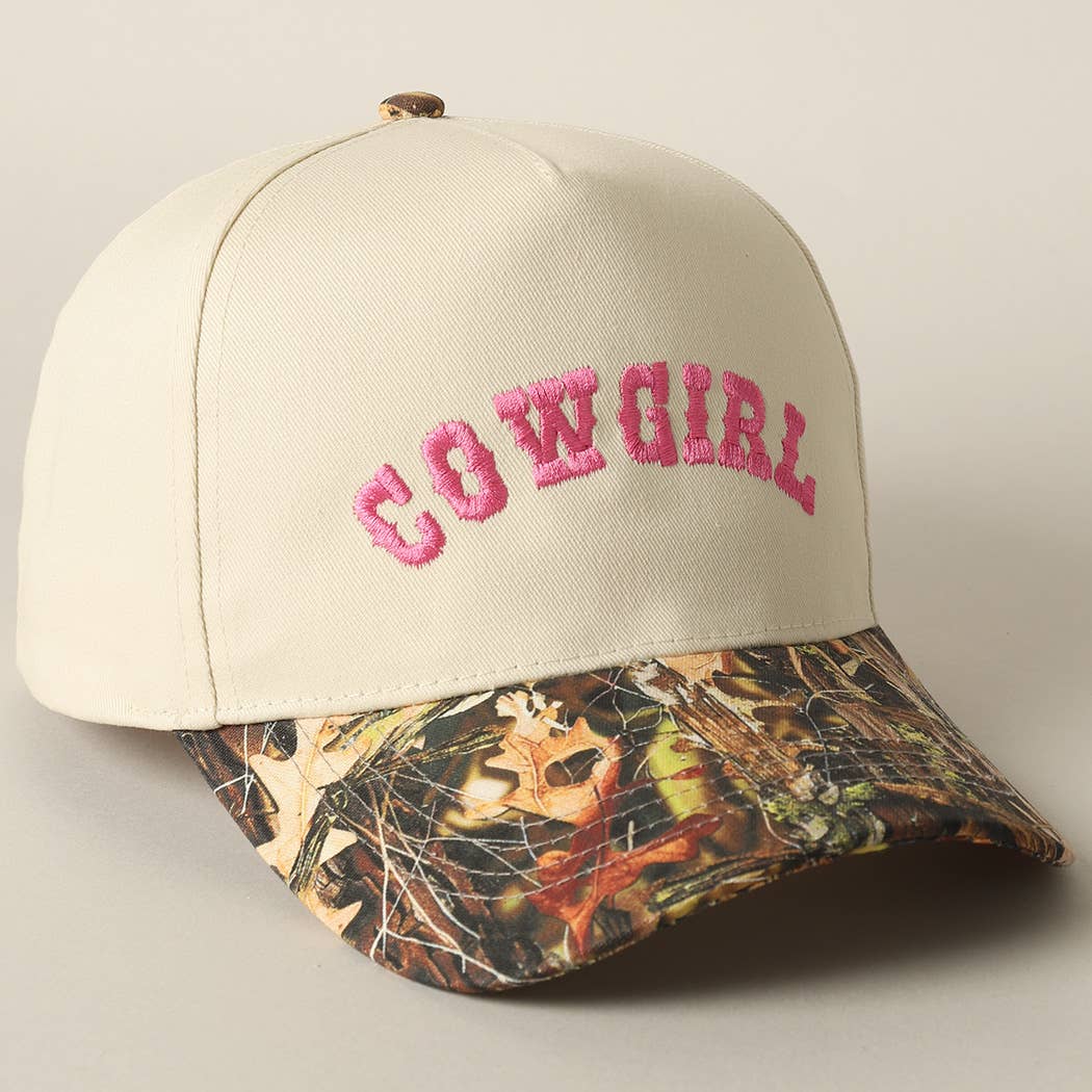 Fashion City - Wholesale Trucker Hat - Unisex - COWGIRL Lettering Embroidery Camo Two-Tone Cap9