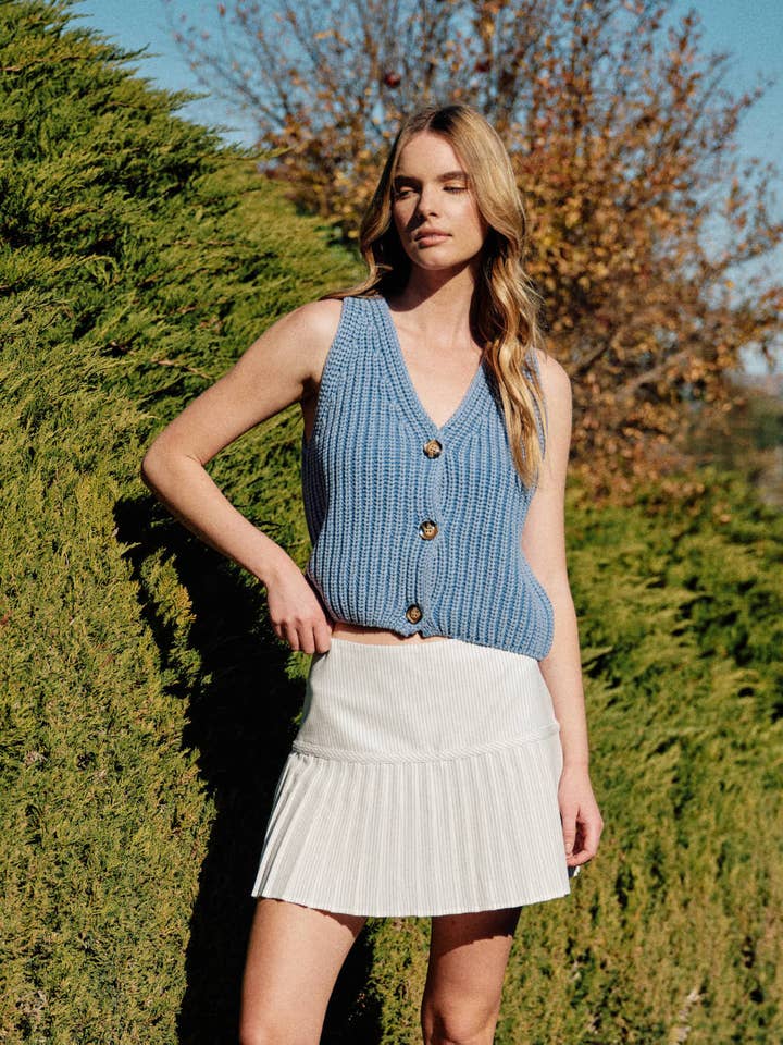 Aaron & Amber - Wholesale Sweater Vest - Women's - MAS3218 VINTAGE WASHED SWEATER VEST