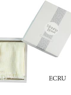 %100 Weiche Babydecke aus Baumwolle, Ecru für den Großhandel von Monna Rosa Milano LLC