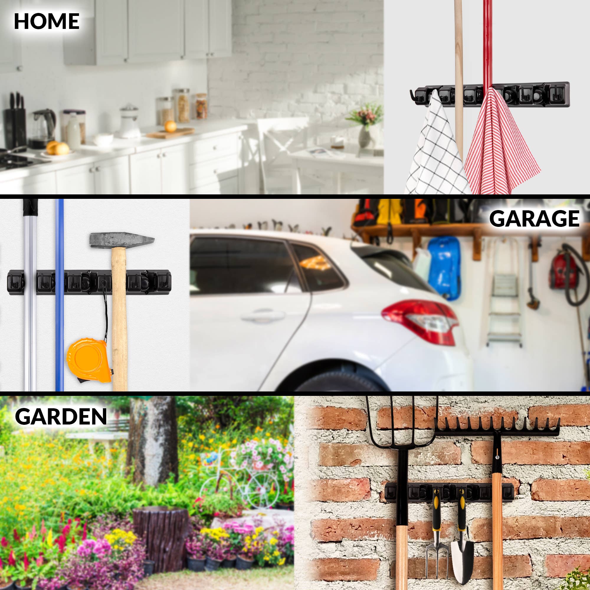 Zulay Kitchen - Wholesale Wall Hook - Mop and Broom Organizer Wall Mount 5 Slots12